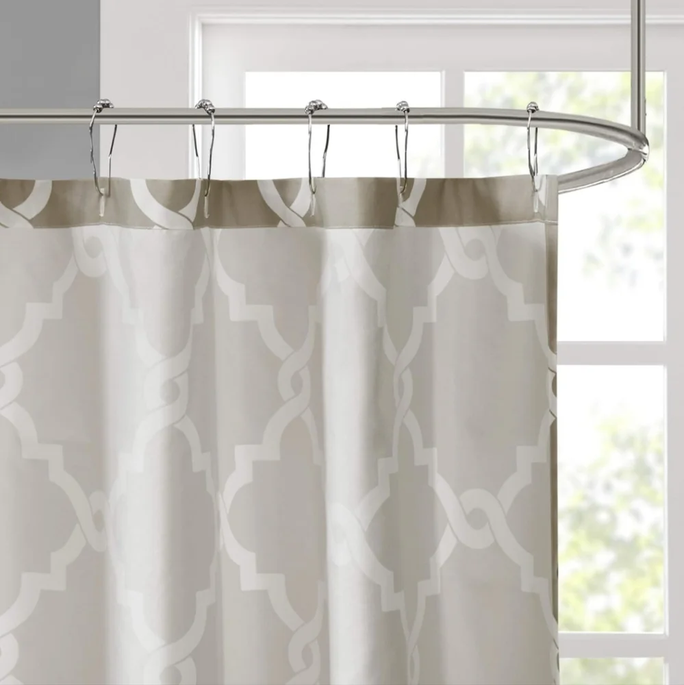 NWT Madison Park Merritt Design Pattern Modern Fabric Shower Curtain
